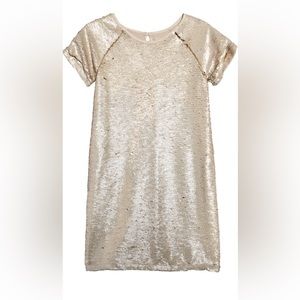 NEW✨Peek Aren’t You Curious Gold Isabella All-Over Sequin Shift Dress Size 8 👗